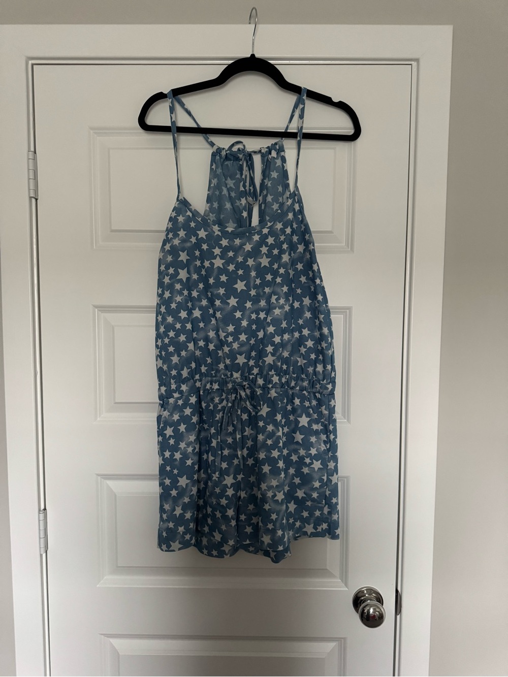 Girls Blue Star-Print One-Piece Romper